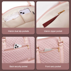 क्रॉस-बॉर्डर जिम बैग महिलाओं के जूते के डिब्बे में बड़ी क्षमता बोर्डिंग कंधे के क्रॉसबॉडी बैग योग बैग गुलाबी यात्रा बैग - Product Image 6