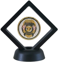 Boîte de rangement pour pièces de monnaie, noire et blanche, en plastique, suspendue, flottante, avec membrane de protection, support de présentation, modèle Coin5 OEM