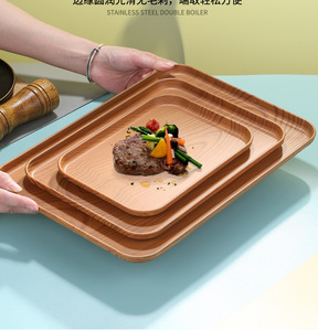 Rechteckiges, nachhaltiges, multifunktionales, dekoratives Serviertablett aus Kunststoff, spülmaschinenfest, für Lebensmittel, Obst, Snacks, Desserts - Product Image 6