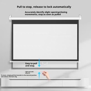 <span class=keywords><strong>Écran</strong></span> de projection manuel rétractable flexible de 95 pouces 4:3, grand angle de vue, <span class=keywords><strong>pour</strong></span> les présentations et le partage en réunions de bureau - Product Image 3
