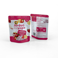 Sacs imprimés personnalisés de fraises séchées sac à fermeture éclair refermable sac d'emballage alimentaire étanche à l'humidité de fruits snack
