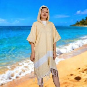 Serviette de plage à capuche de style turc avec logo personnalisé, <span class=keywords><strong>peignoir</strong></span> en coton pour les voyages, la <span class=keywords><strong>natation</strong></span> estivale, la plage, <span class=keywords><strong>peignoir</strong></span> à capuche - Product Image 4