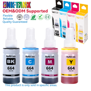 INK-TANK 70ml 664 T664 T6641 Bouteille d'encre colorée compatible de qualité supérieure pour recharger les imprimantes <span class=keywords><strong>Epson</strong></span> L120 L380 L210 L220 L3060 - Product Image 1