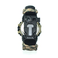 Reloj de Pulsera Multifuncional 5 en 1 para Emergencias, Camping, Escalada, con Brújula y Termómetro para Hombre