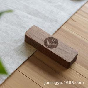 กล่องชาไม้ กล่องเก็บของทรงสี่เหลี่ยมผืนผ้าไม้เนื้อแข็ง ขนาด 13.5x4x2.6 ซม. ดีไซน์ปิดสนิทสำหรับบรรจุภัณฑ์ชา - Product Image 2