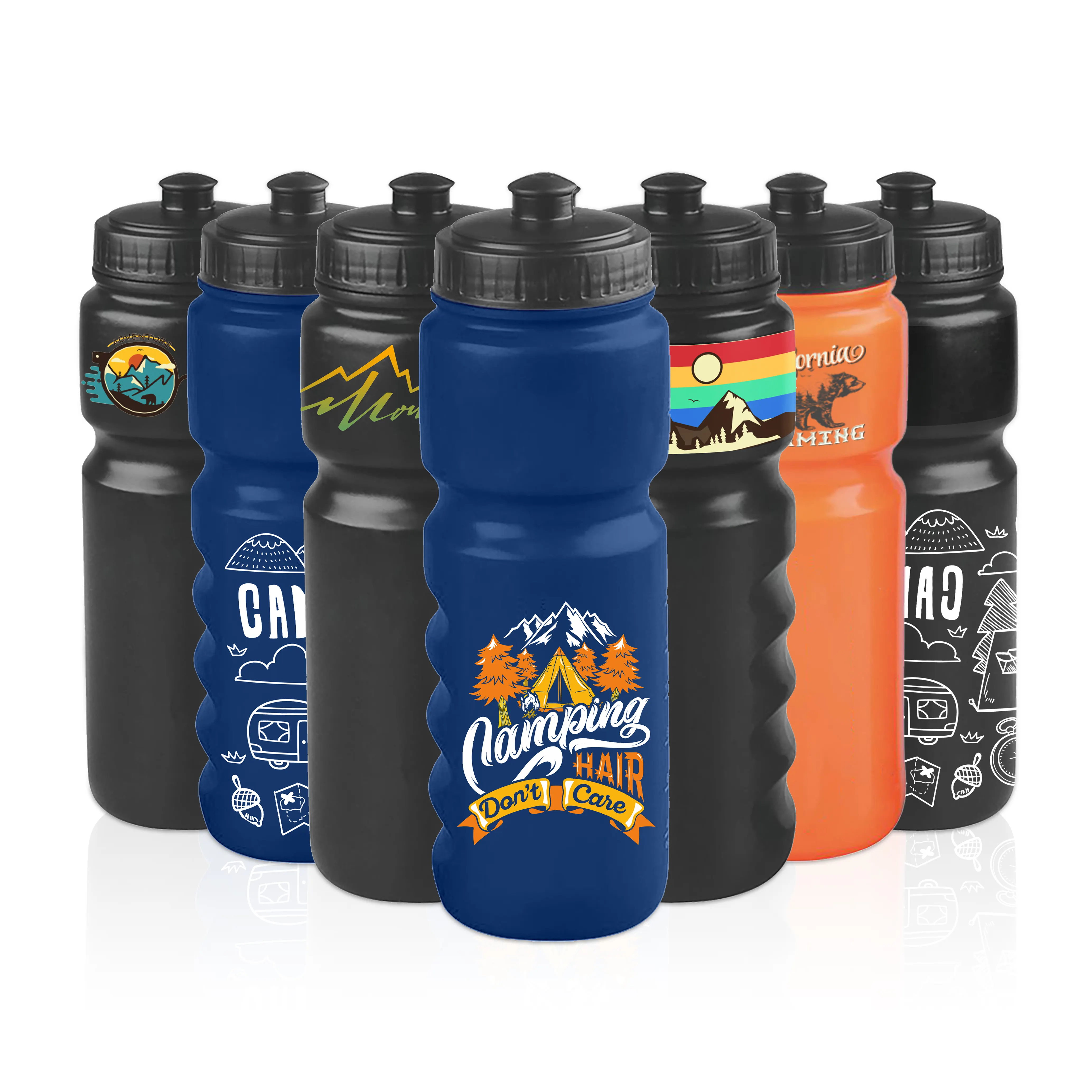 Logo Print Bpa Free biking hiking bottle Pe Plastic Sports gym Water Bottle Cycling Water Bottle