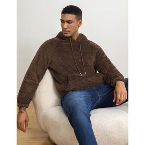 FOXA Sweat à capuche doux pour homme, pull en sherpa, sweat-shirt chaud pour l'automne et l'hiver, pull moelleux à manches longues, décontracté - Product Image 5