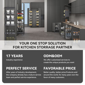 Panier rotatif universel double <span class=keywords><strong>couche</strong></span> en métal pour coin de cuisine, organisateur de rangement d'angle magique pratique et pratique - Product Image 6