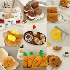 Juguete de peluche ecológico de Corea del Sur, nuevo Ins Bread, estilo de dibujos animados, comida para perros, escondite para oler los dientes, sonidos de molienda, juguetes para masticar perros - Product Image 1
