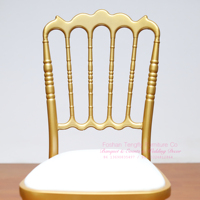 Chaises de banquet empilables en cuir, chaises de mariage de Dubaï, chaises Napoléon dorées de Chine