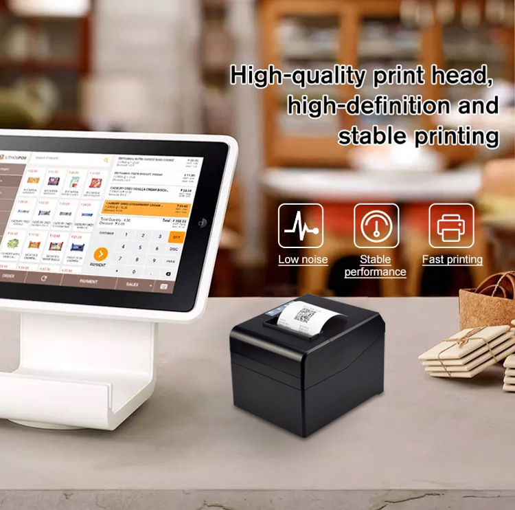 Zijiang 8330 Thermal Kitchen 80mm Pos Thermal Bill Receipt Printer With Optional Wifi/ Bluetooths/usb Receipt Printer