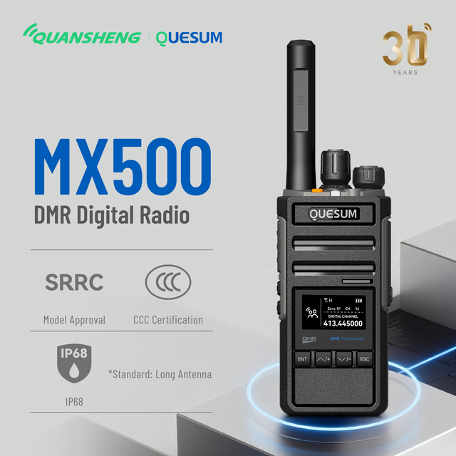 New DMR Radio Digital Mobile Radio MD50i Handheld DMR Walkie Talkie Waterproof IP68 GPS Bluetooth ANC MX500