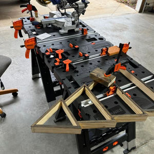 Folding Workbench <b>Table</b> With <b>Clamping</b> Handles Tool Tray 300kg Capacity Industrial Style 1200x900x400mm - Product Image 5