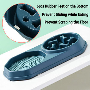 Lifetop mới 2 trong 1 khô ướt thực phẩm nhựa chó liếm Mat chậm trung chuyển đôi bát BPA miễn phí chậm ăn bát cao su liếm Pad - Product Image 5