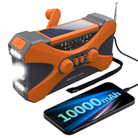 10000mAh Acil Durum Radyosu Güneş Enerjili El Kranklı Radyo Taşınabilir AM/FM/NOAA Hava Durumu Radyosu Ekranlı Cep Telefonu Şarj Cihazı LED El Feneri