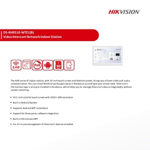 Hik DS-KH9510-WTE1เดิม (B) All-in-one Android 10.1นิ้ว IPS หน้าจอสัมผัสจอภาพสีสันสดใสจอแสดงผล POE <span class=keywords><strong>WIFI</strong></span> - Product Image 5