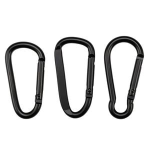 Hanlin Hardware D Shape Aluminum Alloy Carabiners Black 20Kg Load Outdoor Use - Product Image 4