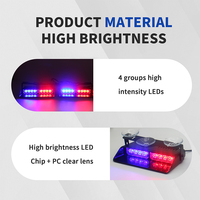 Barra de Luces Estroboscópicas de Emergencia LED de 12/24V - Luces de Advertencia de Seguridad para Montaje en Parabrisas/Tablero para Vehículos de Emergencia