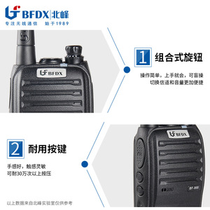 Walkie Talkie Analógico Bfdx BF-868 con Batería de 2200mAh, Comunicación de Largo Alcance para Uso Civil, Comercial y Hotelero - Product Image 4