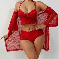 Ensemble de Nuisette Sexy Grande Taille B472 en Dentelle Creuse et Maille pour Femmes Courbes – Tenue de Nuit Tendance en Dentelle Douce et Maille – Ensemble Nuisette Cami