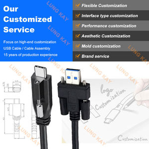 LUNG KAY 1M 2M Industrial <b>USB</b> 3.0 Type-<b>C</b> to <b>USB</b>-A Cable with Screw Lock 10Gbps Data Transfer 5A Fast Charging <b>Usb</b>-<b>c</b>-cable - Product Image 4