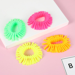 Wholesale Soft Spiky Hair <b>Ring</b> Fidget Bracelet Multicolor <b>Stretch</b> Sensory Wrist Band Stress Relief Toy for Children - Product Image 6