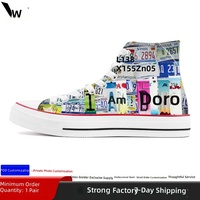 Chaussures en toile montantes personnalisées pour couples - Prix usine basés sur les images fournies DIY