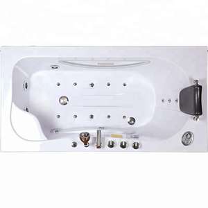 NEUX <span class=keywords><strong>Bain</strong></span> à remous moderne rectangulaire mini intérieur avec drain, capacité de 115 L, combo massage à air et à remous - Product Image 2