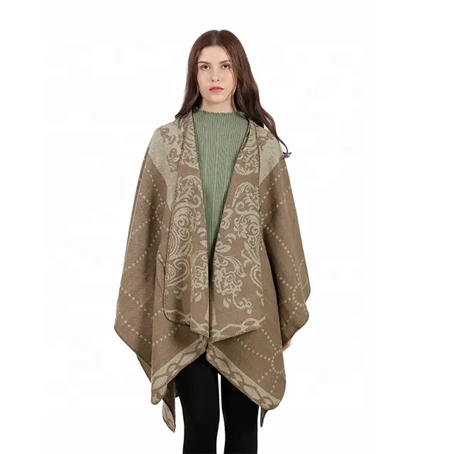 شال نسائي بتصميم مستوحى من جميع أنواع المعطف بتصميم يشبه عباءة ملفوفة للشتاء بسعر الجملة
