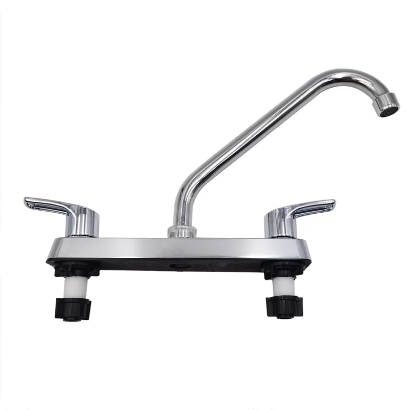South America double handle basin kitchen sink faucet 8" Inch chrome Plastic faucet NBYT-30337
