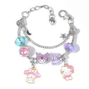 Pulseras de Cadena Fina KT Cat de Redbook, Superventas, Pulseras de Moda con Cuentas de Dibujos Animados de Melody, Guigou y Kuromi para Mujer - Product Image 6