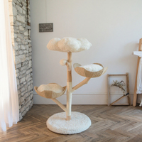 Arbre à chat de Style moderne de luxe bambou naturel rotin Sisal durable chat griffoir feuille de palmier armure chat maison fleur bois