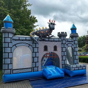 Castillo Inflable con Tobogán Temático de Dragón Medieval, Castillo Hinchable Comercial con Diseño de Caballero - Product Image 3