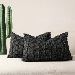 Sarung Bantal Desain Baru Motif Kotak-kotak Warna Solid Dekoratif untuk Ruang Tamu - Product Image 3