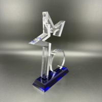 Trophée en cristal personnalisé de luxe, verre acrylique avec base, impression UV, thème ange gravé, cadeaux d'affaires - modèle de médaille gravée