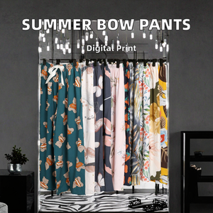 <span class=keywords><strong>Pantalon</strong></span> de pyjama décontracté d'été à imprimé floral pour <span class=keywords><strong>femme</strong></span>, <span class=keywords><strong>pantalon</strong></span> ample à taille haute élastique et jambes larges, mode féminine - Product Image 2