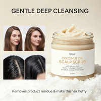 Gommage capillaire à l'huile de coco en marque blanche avec acide salicylique, nettoyant en profondeur, exfoliant et hydratant, fabricant OEM