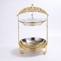 Neuer Goldener 8L Edelstahl Buffet-Chafing-Dish, Brennstoffbetriebener Speisenwärmer für Hotel- und Restaurantnutzung