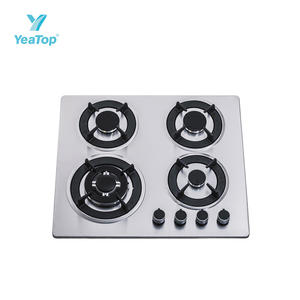 Table de cuisson à gaz encastrable populaire avec service personnalisé, 600 mm (24 pouces), en acier inoxydable noir, allumage par impulsion FFD, commande frontale, pour cuisine domestique - Product Image 2