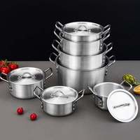 Ensemble de casseroles en aluminium de haute qualité, 5 pièces, ustensiles de cuisine modernes pour la maison, avec couvercle en métal, logo personnalisable