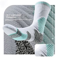 Chaussettes de basketball professionnelles et pratiques, série Battle, avec semelle en tissu éponge, motif écossais, pour l'entraînement sportif des jeunes et hommes, modèle Crew Elite, tricotées antidérapantes