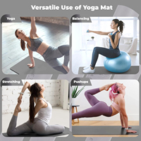 Rutschfeste PU-Yogamatte mit Trageriemen Faltbare 6mm Dicke Übungsmatte für Reisen Arbeit Fitness Pilates Zuhause