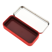 Boîte en métal rectangulaire rouge personnalisée avec couvercle à charnière pour chocolat au lait, bonbons, chewing-gum et sandwichs – Offre Spéciale