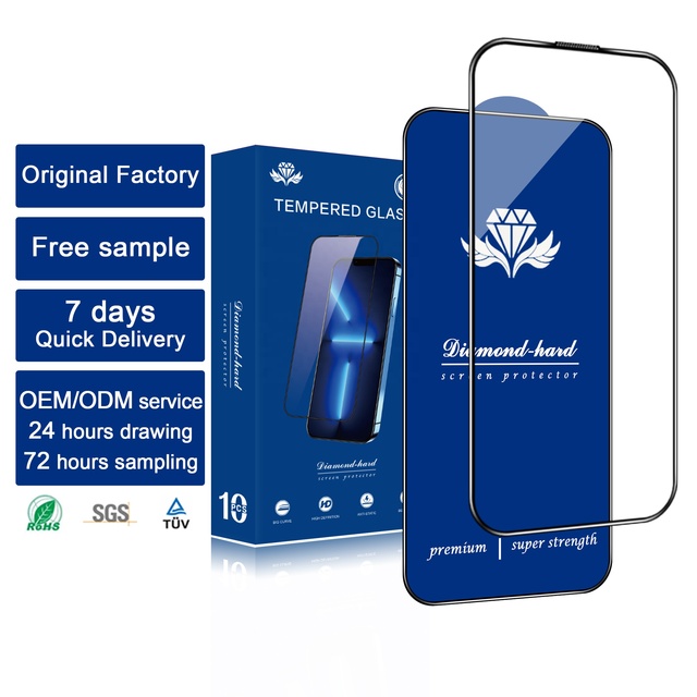 HD Full Coverage 10Pack Screen Protector for iphone 15 14 13 12 11 Pro 16 Plus X Xs Max Tempered Glass Screen Protector