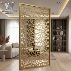 Panel de Acero Inoxidable 304 Dorado Personalizado, Divisor de Espacios Moderno y Minimalista con Corte Láser para Sala de Estar, Restaurante, Vestíbulo - Product Image 3