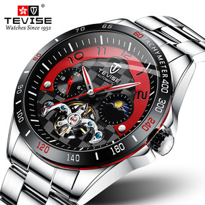 Mechanical Watch with Stainless Steel Bracelet, Large Dial, Tourbillon, 30M Water-resistant Wristwatch - Product Image 5