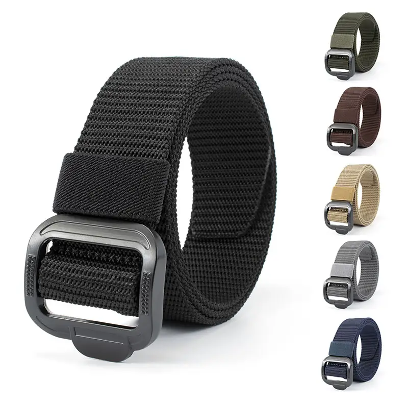 Fábrica atacado Men's Fabric Tactical Belt Caça Caminhadas Combate Sports Belt Strap Metal Alloy Buckle Duty Nylon Belts