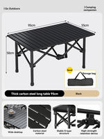Table de camping pliable à hauteur réglable, moderne, en alliage d'aluminium, multifonctionnelle, portable, pour les voyages en plein air et les repas