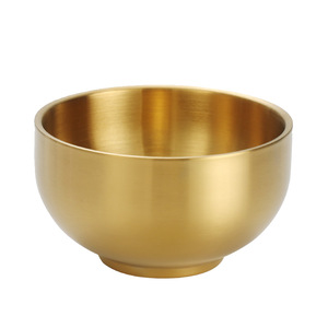 Stainless Steel Rice Bowl 304 Gold Color Durable Home Use - Product Image 2