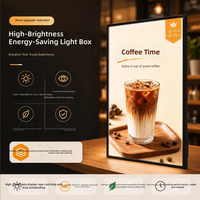 Boîte à lumière rectangulaire décorative LED d'extérieur en aluminium avec verre trempé, panneau lumineux pour trottoir, affichage promotionnel pour restaurant
